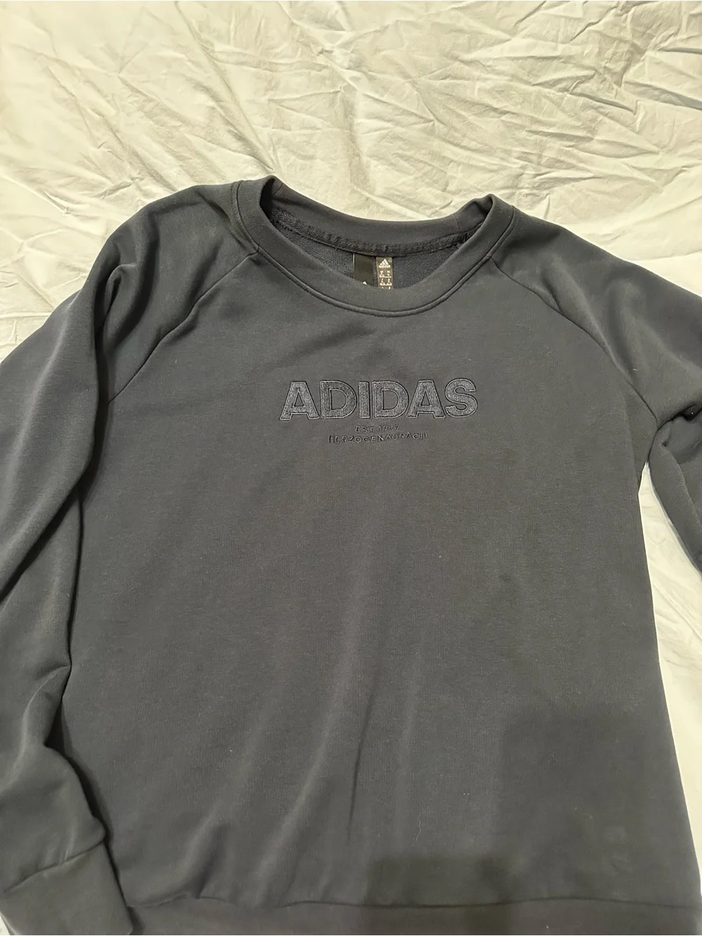 adidas Men's navy blue Crewneck with Embossed Logo